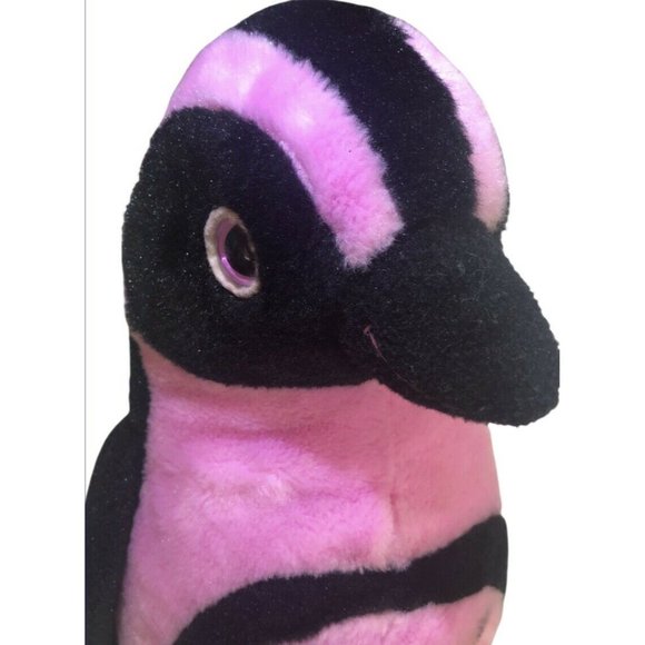 The Petting Zoo 13” Pink Black Penguin Plush Walking Vintage‎ Soft Beanie Tail - Picture 3 of 6